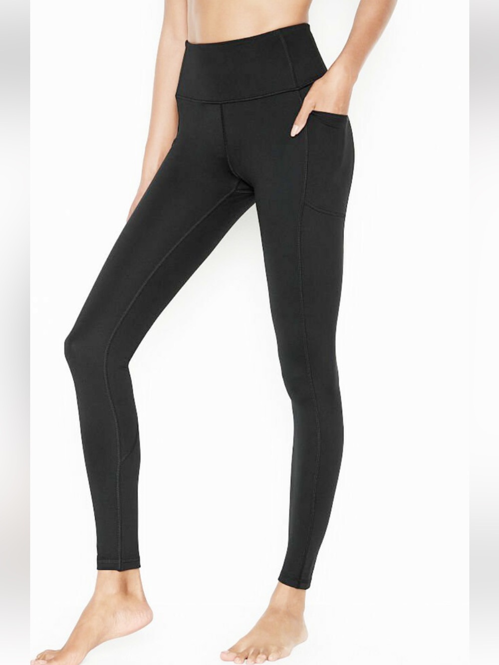 NWT $69 Victoria’s Secret Full Length Pocket Side HR Legging *Gold V logo Sz 4